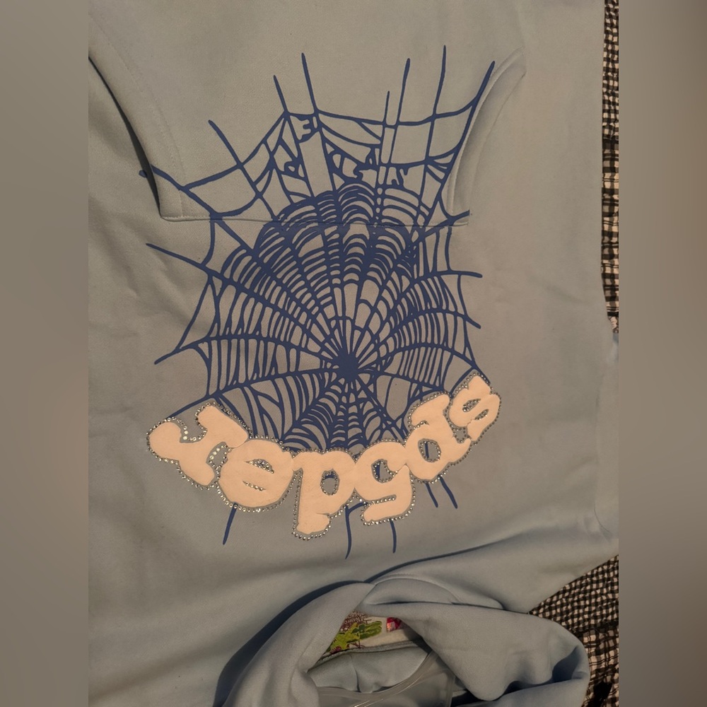 Sky Blue Sp5der hoodie